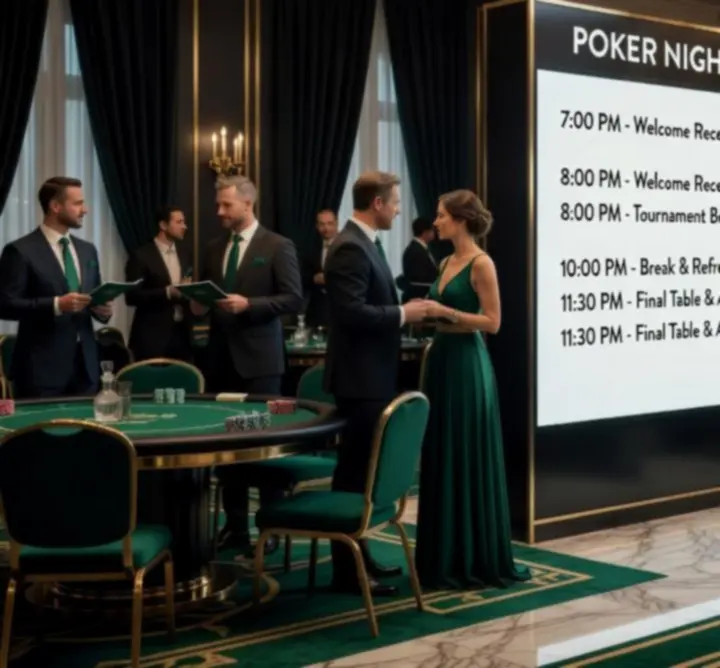 Poker est programját bemutató hangulatos éjszakai fotó